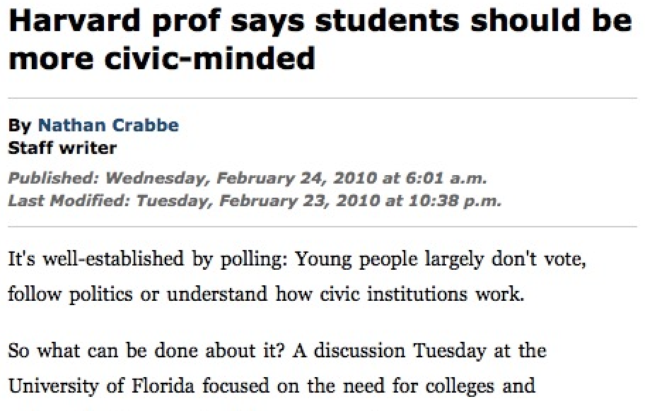 Students Should be Socially Engaged Politically and Economically in Community Service